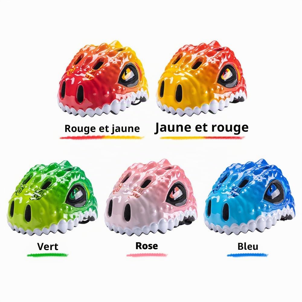 Kavolet Casque de vélo pour enfants, casque de skateboard pour enfants et petits enfants, casque dinosaure, pour filles et garçons Casque de skateboard réglable, casque de patinage respirant, casque