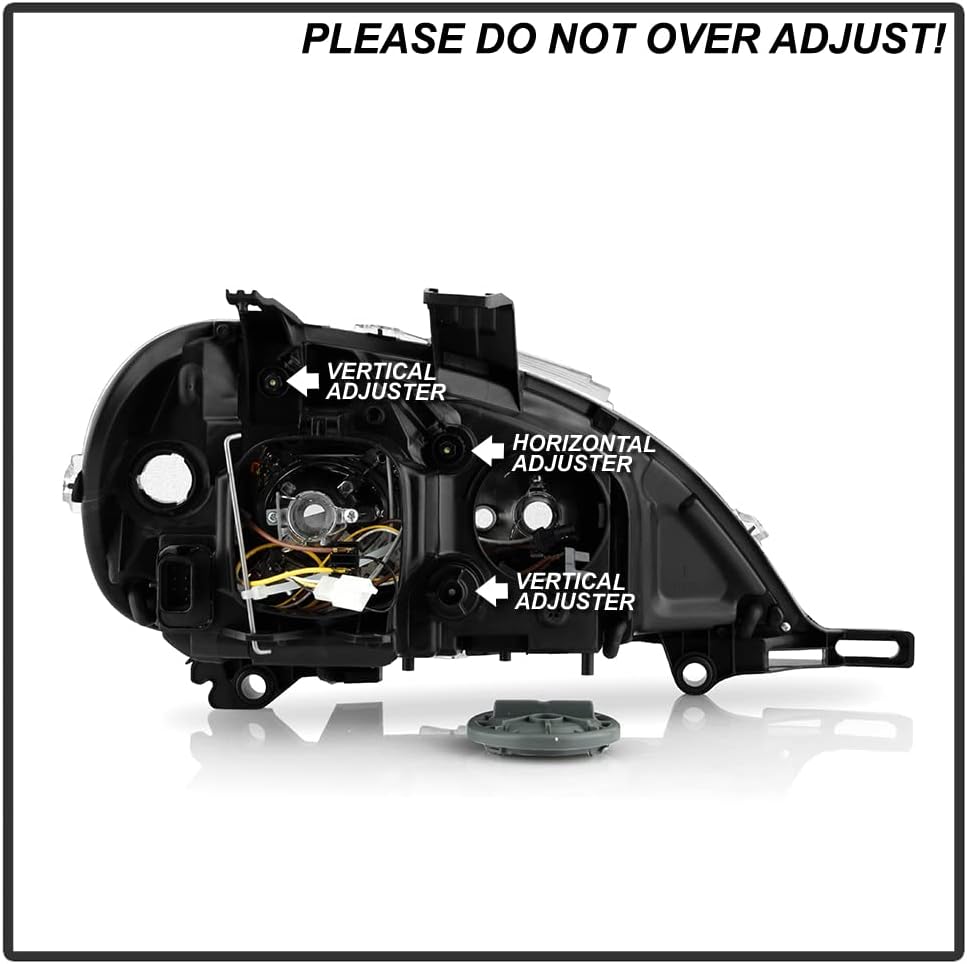 ACANII - For [Halogen Model] 1998-2001 Mercedes-Benz W163 ML320 ML430 Chrome Housing Headlights Headlamps Left+Right