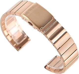 Correa de reloj Correa de acero inoxidable de plata/negro/oro/herramienta de reloj ajustable pulsera sólida de oro rosa banda de reloj de acero