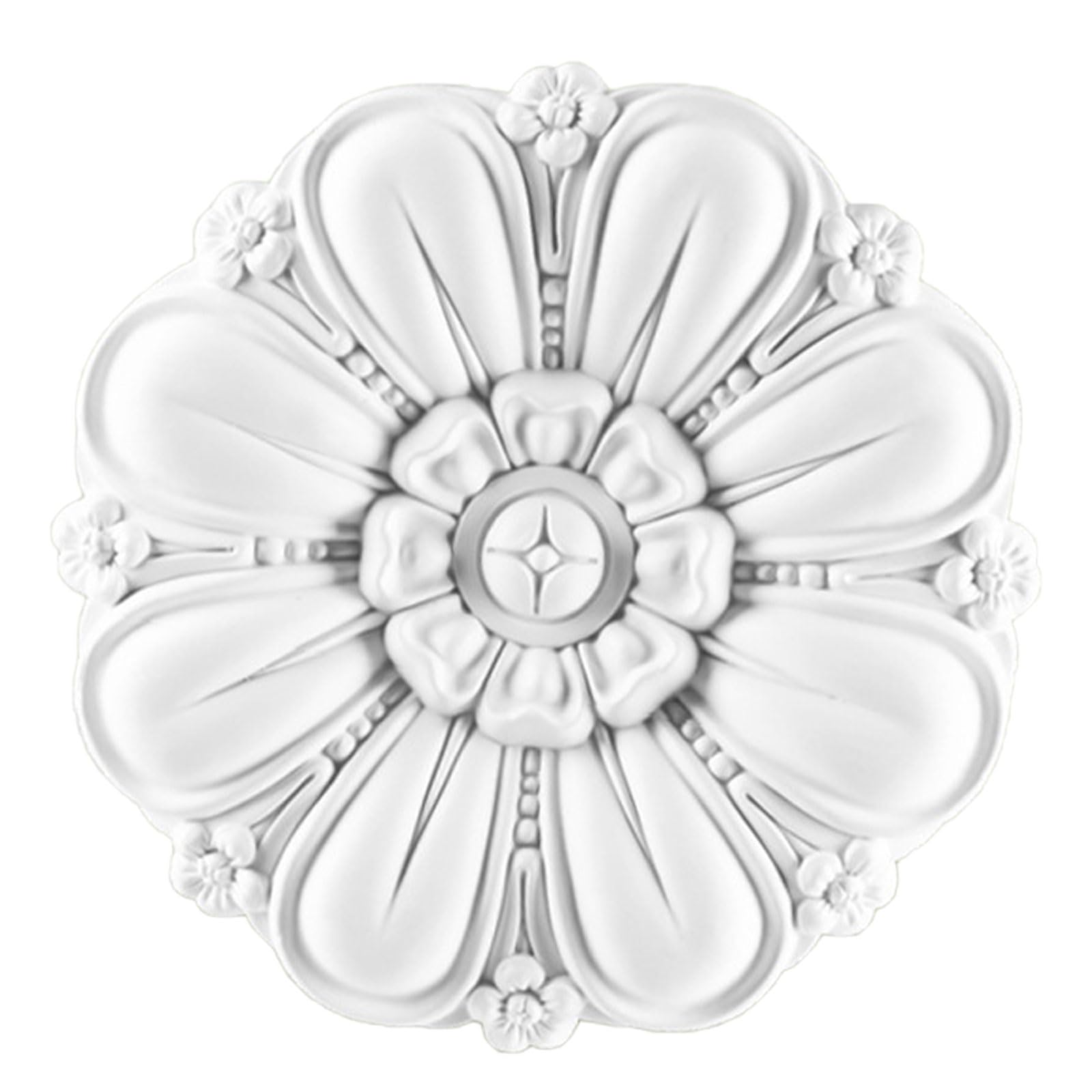 Foelanne White C White Round Pu Ceiling Medallion Multiple Sizes(,37Cm)