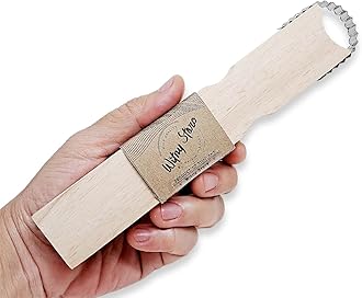 WitnyStore Kitchen Tool 7¼" Wooden Handle Stainless Steel Coconut Grater Shredder Traditional Style - Thai Cooking Utensils Multipurpose Portable Hand-Held Cookery Equipments for Food Fruit Vegetable