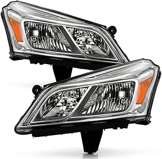 ACANII - For 2013 2014 2015 2016 2017 Chevy Traverse Chrome Housing Factory OE Style Headlights Headlamps Set Left+Right
