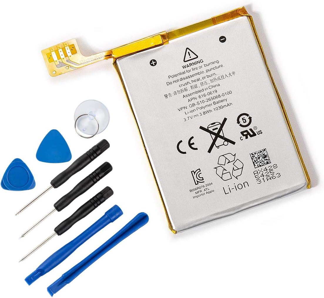 REYTRIC Replacement Battery Compatible iPod Touch 5 5th Generation gen with Installation Tools 1030mAh 3.7V 3.8Wh 616-0619