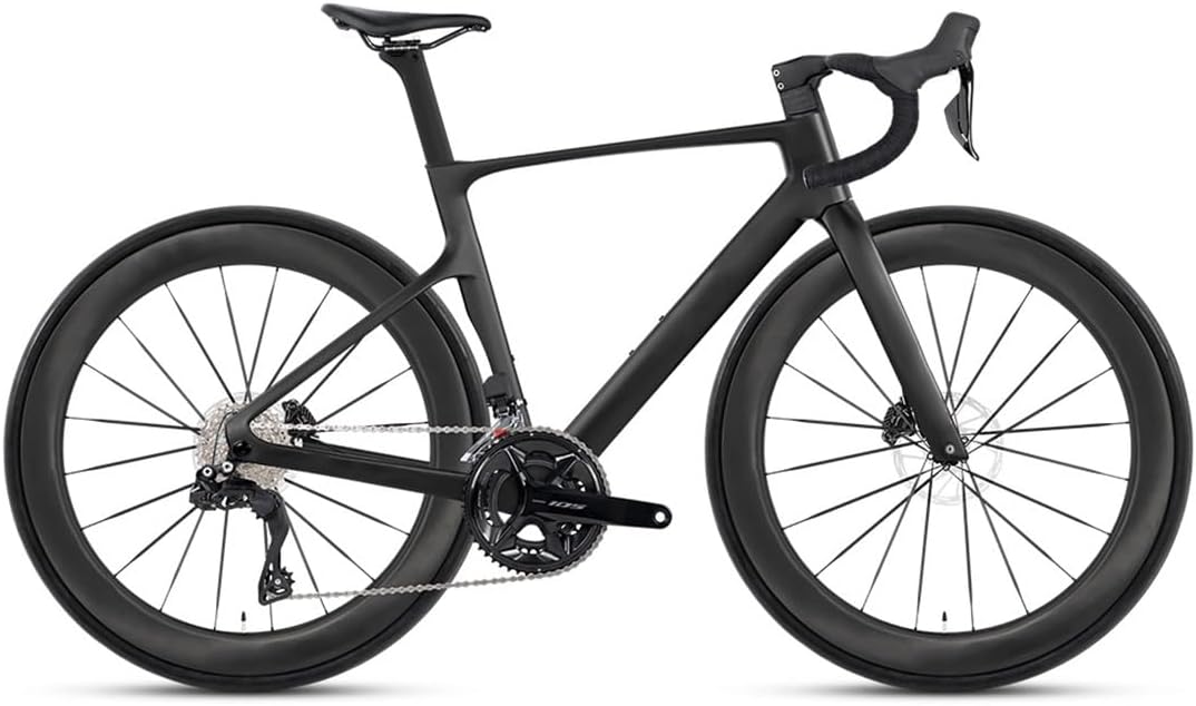 Lightweight Carbon Road Bike Frameset 700c 43/46/48/51/54cm Disc Brake Bike Frame Thru Axle 12 * 100/12 * 142mm Wind Breaking Racing Frame Matte Black
