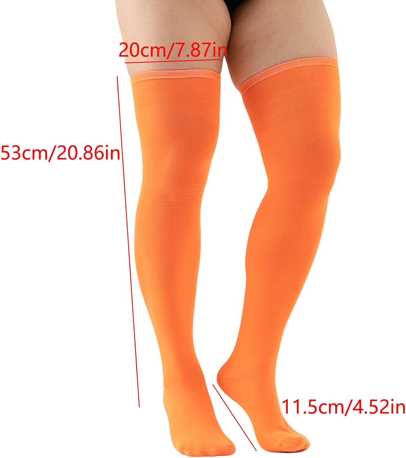 Plus Size Thigh High Knit Socks Long Stretchy Sock Women Over Knee High Stocking Leg Warmers Solid Color