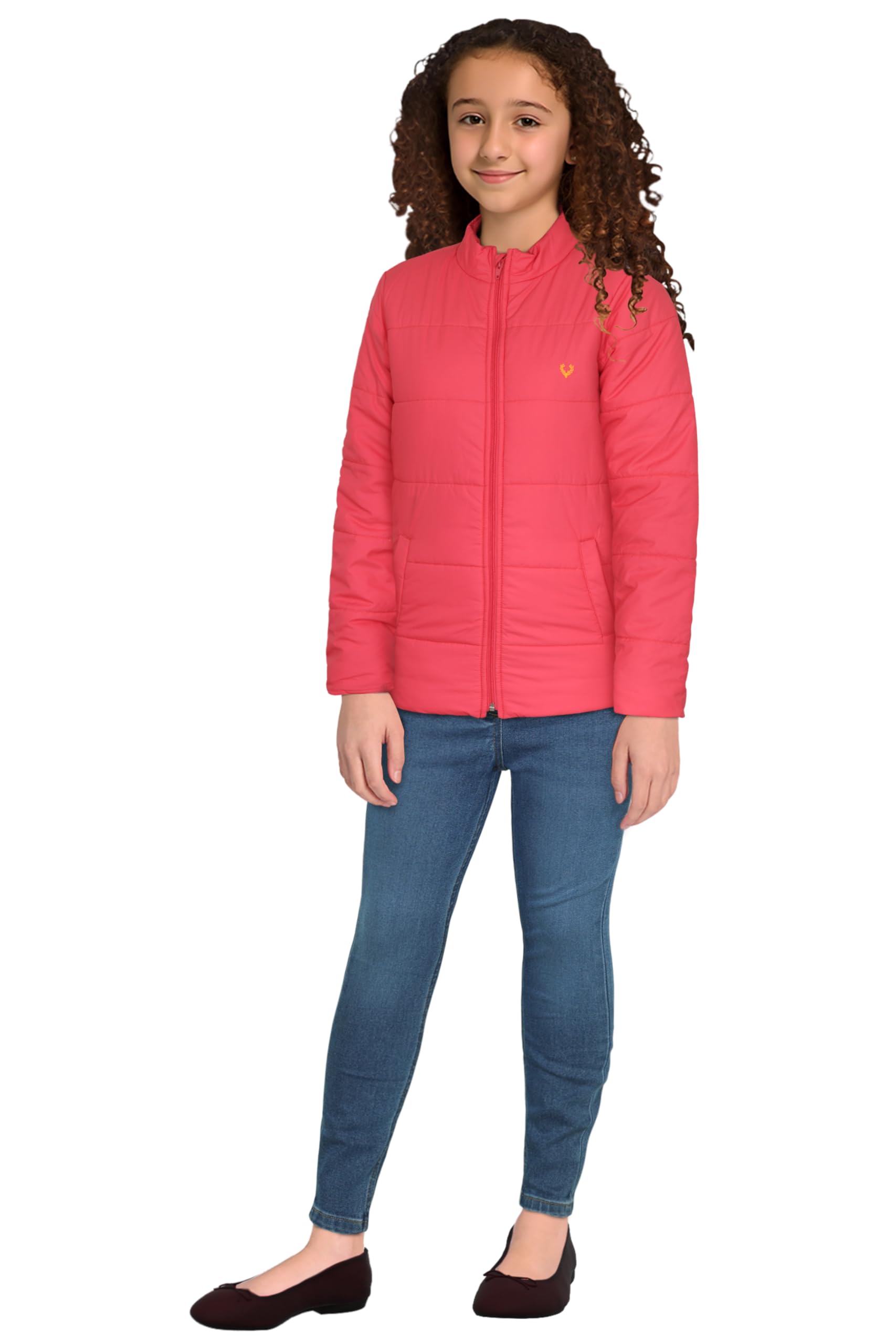Allen Solly Girls Pink Textured Regular Fit Jacket 4