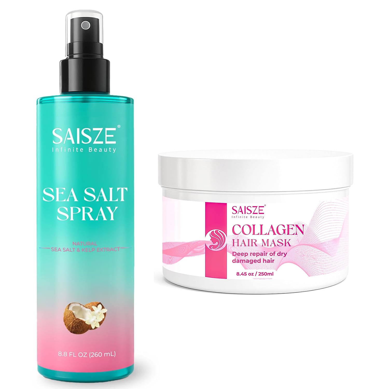 Sea Salt Spray Hair Mask Bundle Moisturizing Texturizing Nourishing Set for All Hair Types
