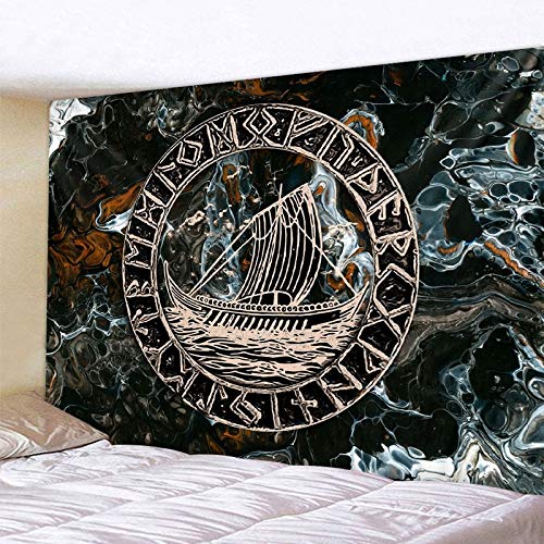 Wikinger Blutadler Wandteppich mysteriöse Wikinger Meditation psychedelische Rune Kunst hängenden Wandteppich Hauptdekoration Yogamatte A2 200x180cm Cover