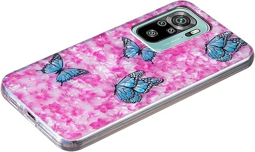Miniatura 3 de Funda de teléfono a prueba de golpes de silicona brillante para Xiaomi Redmi Note 10-7. Patrón de concha de mariposa