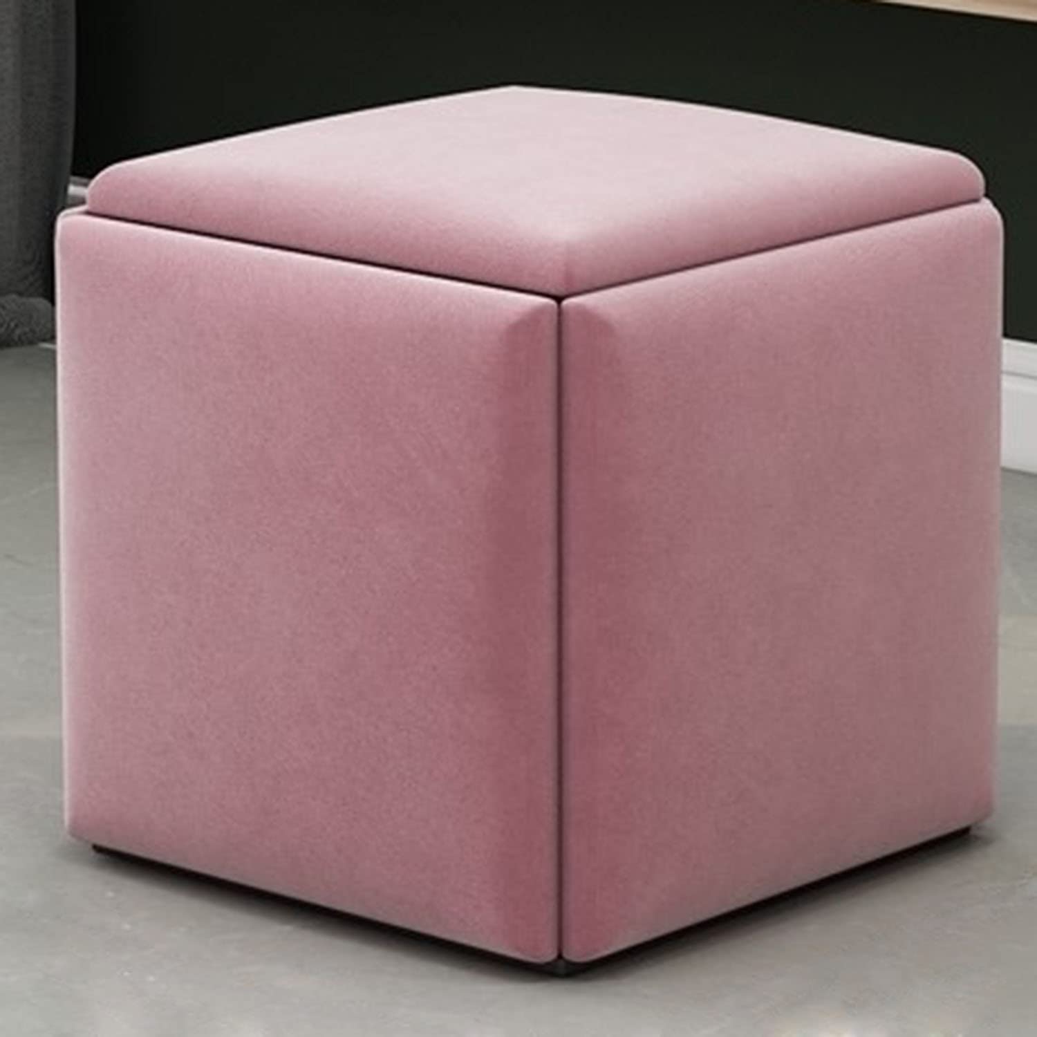Taburete de tocador de 35x35x36cm, banco cuadrado auxiliar y multifuncional para uso doméstico