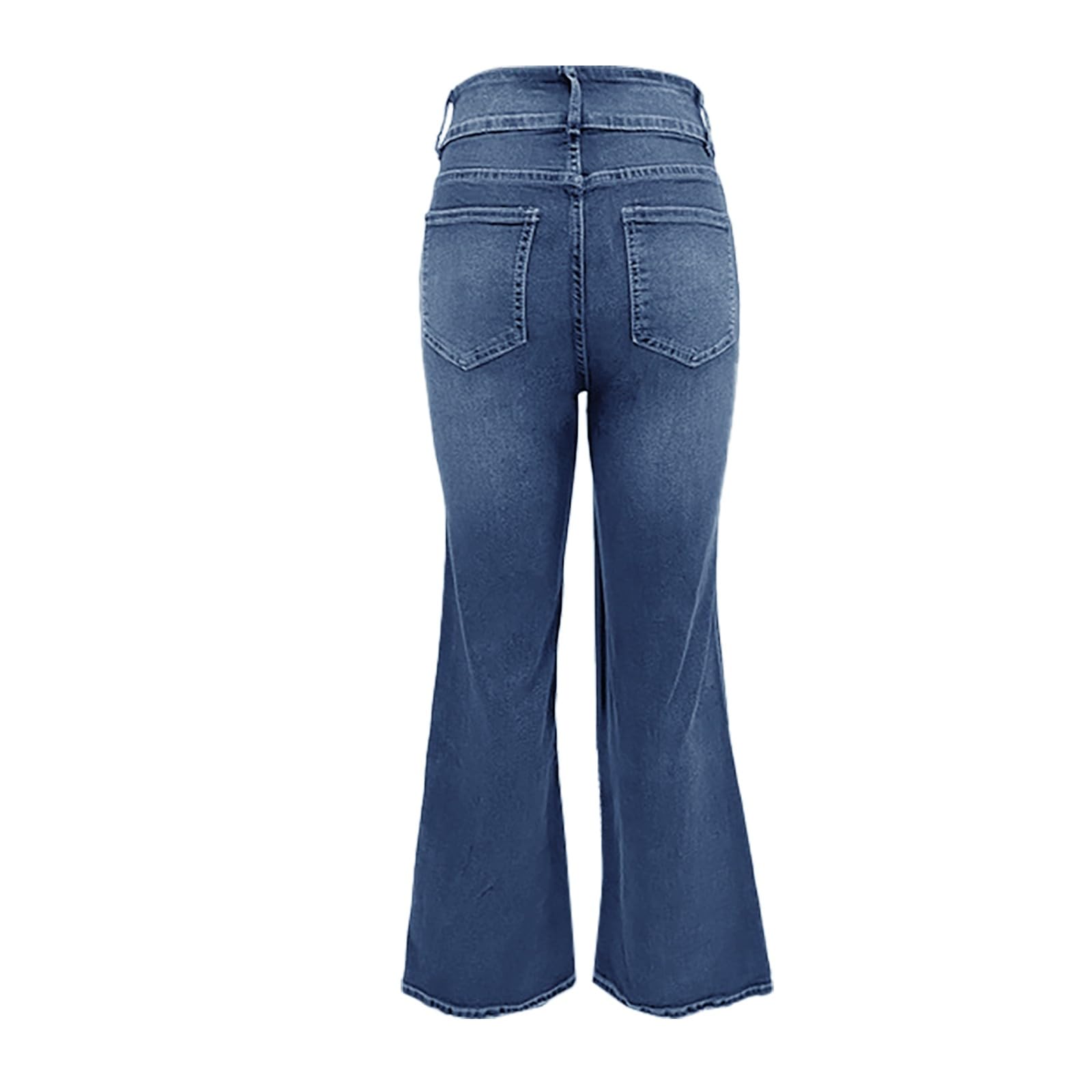 Generisch Jeans da donna, taglio a vita media, pantaloni a zampa, stile retrò, streetwear, jeans da donna, jeans elasticizzati, jeans a percussione, eleganti e versatili, per il tempo libero