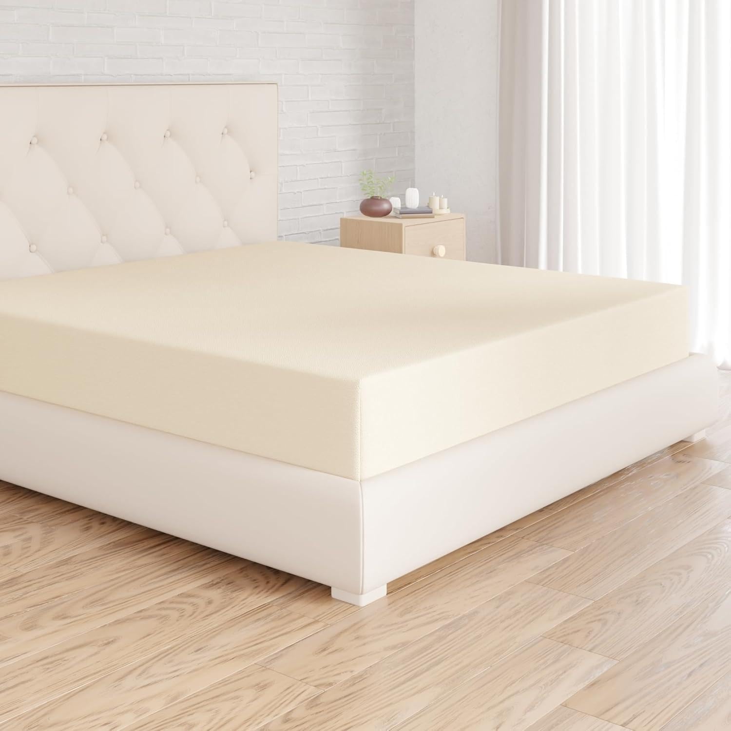 VC-B8 Bamboo Fitted Sheet Beige 160×200×35 cm