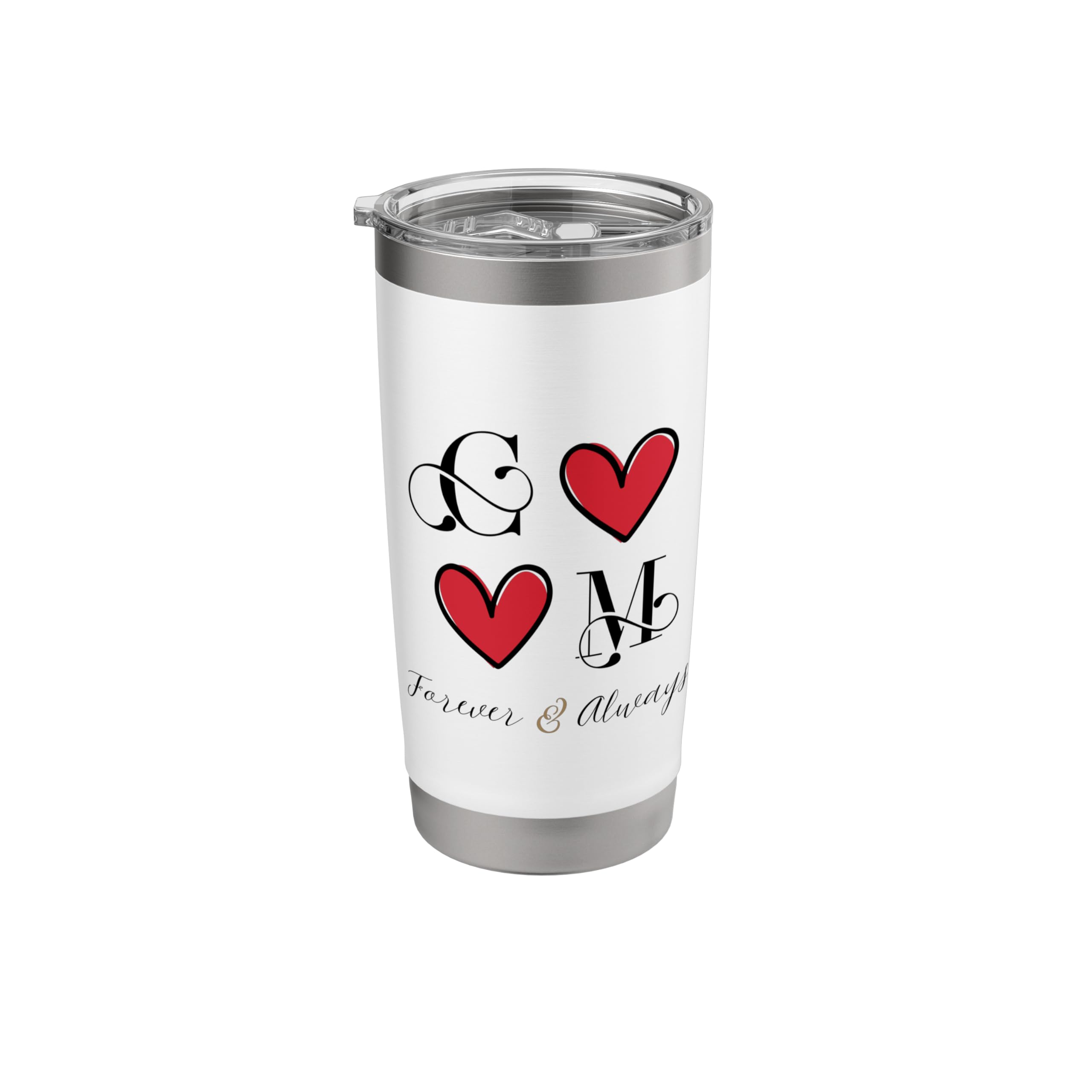 C & M Couples Initials, Wedding, Anniversary, Housewarming Stainless Steel Insulated Tumbler