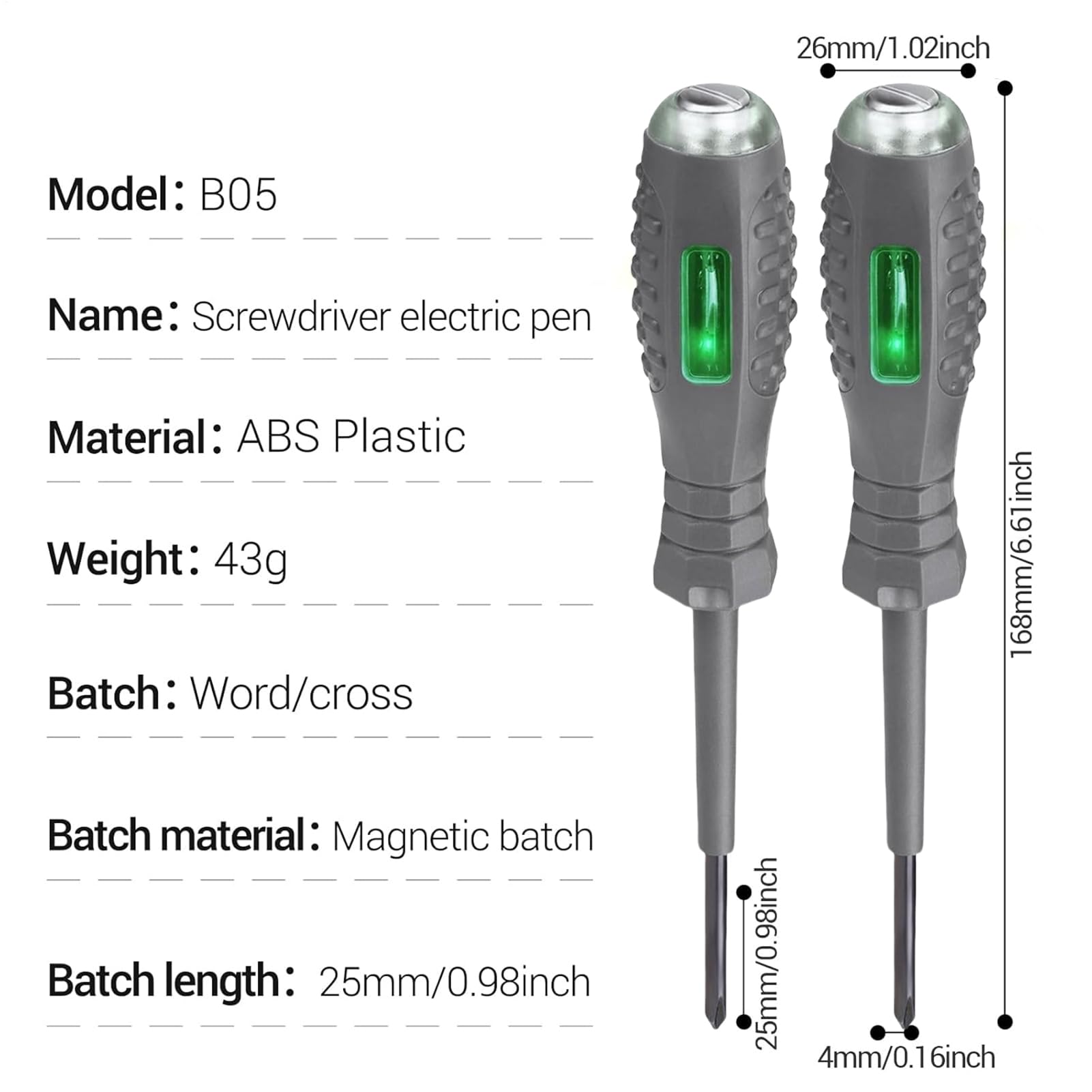Cacciavite Magnetico Tester Tensione Manico Ergonomico Con Spia Luminosa
