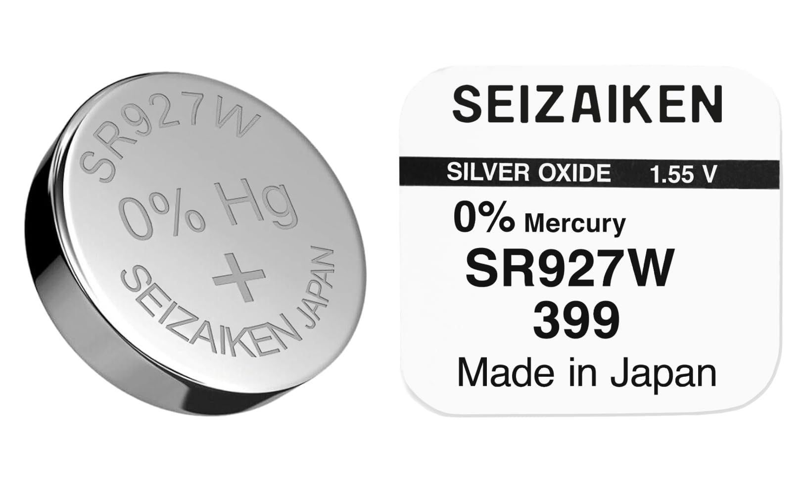 1 x Seizaiken 399 SR927W AG7 SR57 Silver Oxide 0% Mercury