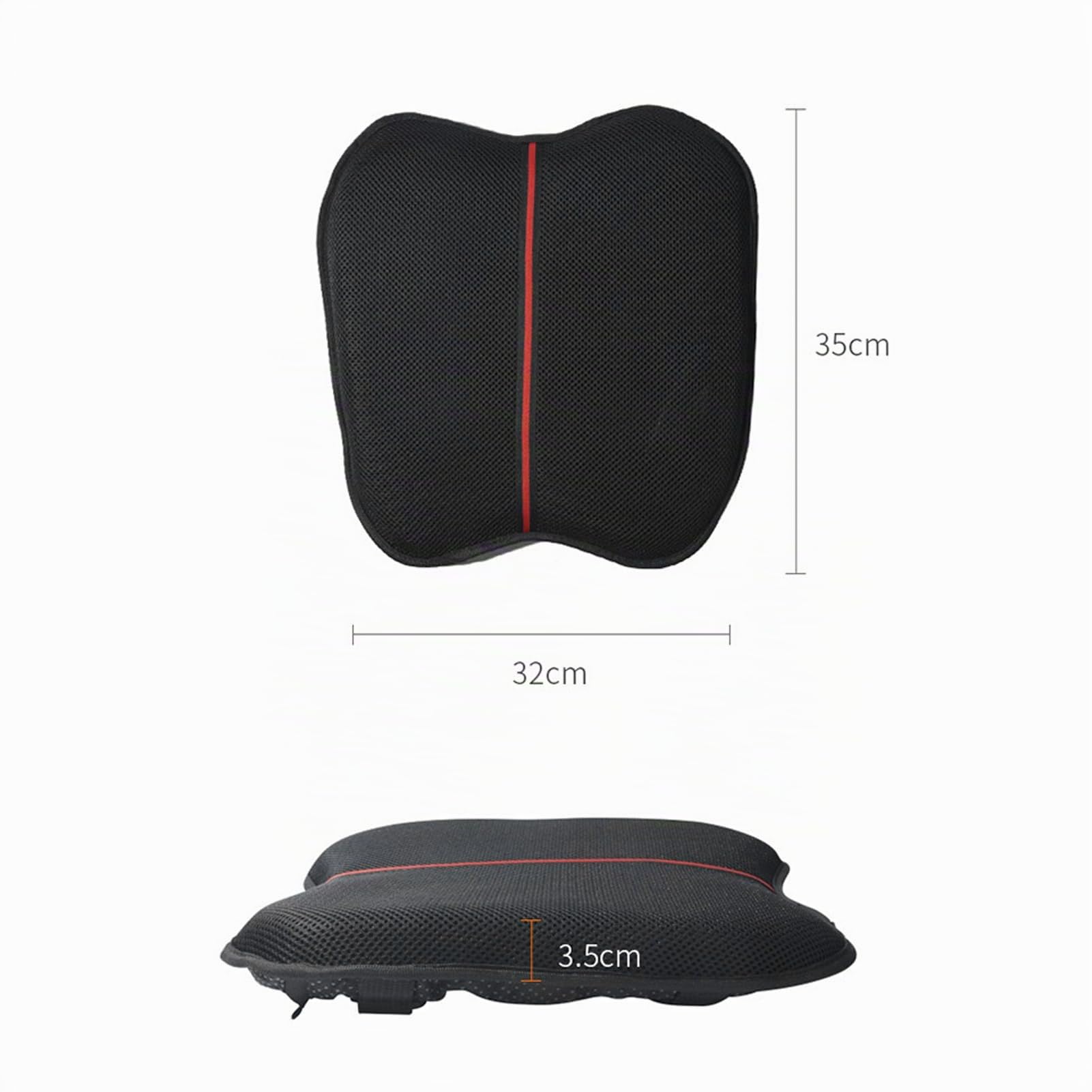 Coussin de Selle Moto en Gel 3D - Amortissement, Respirant, Imperméable, Isolation Thermique - Housse de Siège Amovible et Fraîche pour Scooter - 35 x 32 cm