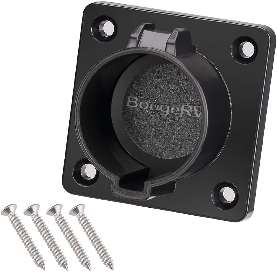 BougeRV EV Charger Holster Dock and four mounting screws
