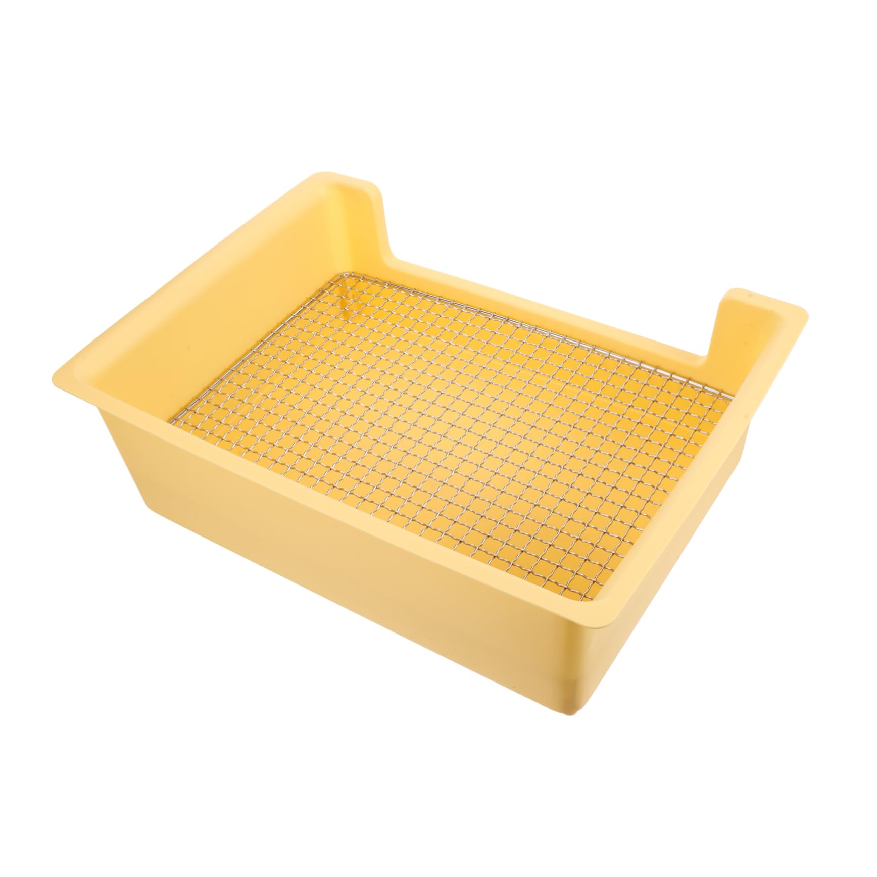 Toilette per Coniglio Grande, Lettiera Rettangolare Gialla | Plastica e Metallo, Portatile Mini, Spazio Ampio, per Cavie e Piccoli Conigli