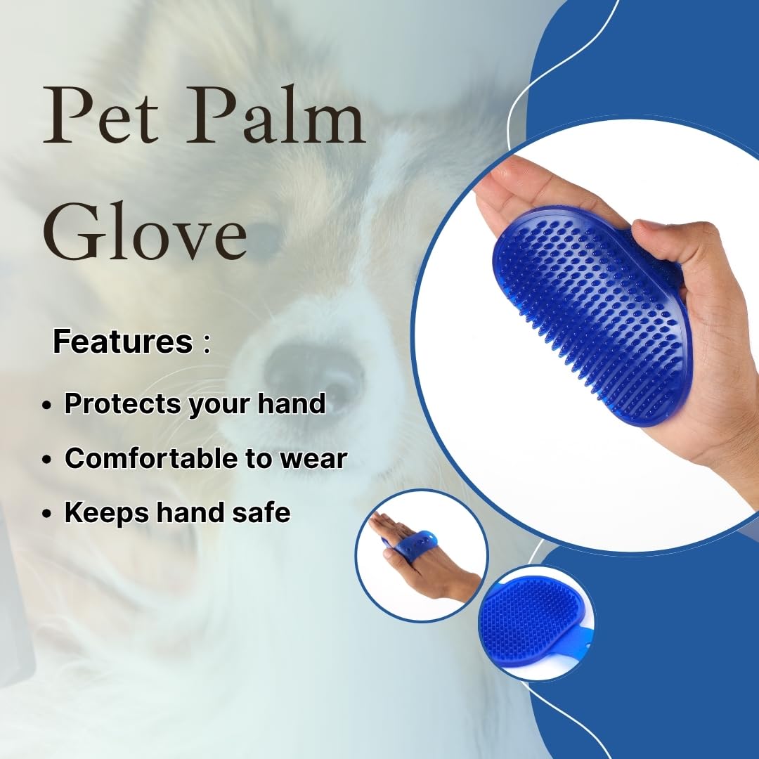 3-Piece Pet Grooming Brush Set – Slicker Brush, Bath Scrubber & Flea Comb for Pets, Pack of 3 3