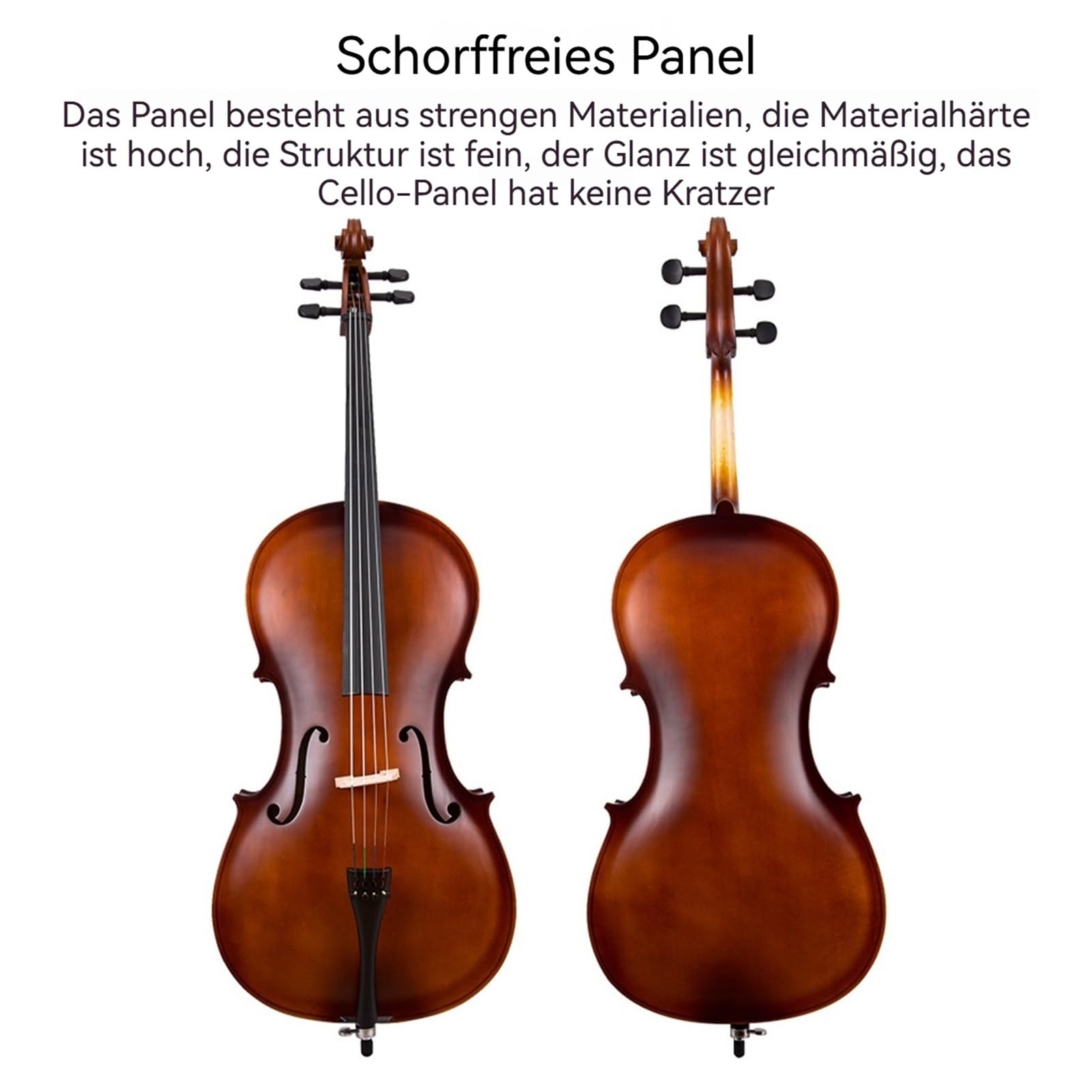 Set per violoncello principianti, per bambini e adulti, con valigetta in acero naturale (1/2)