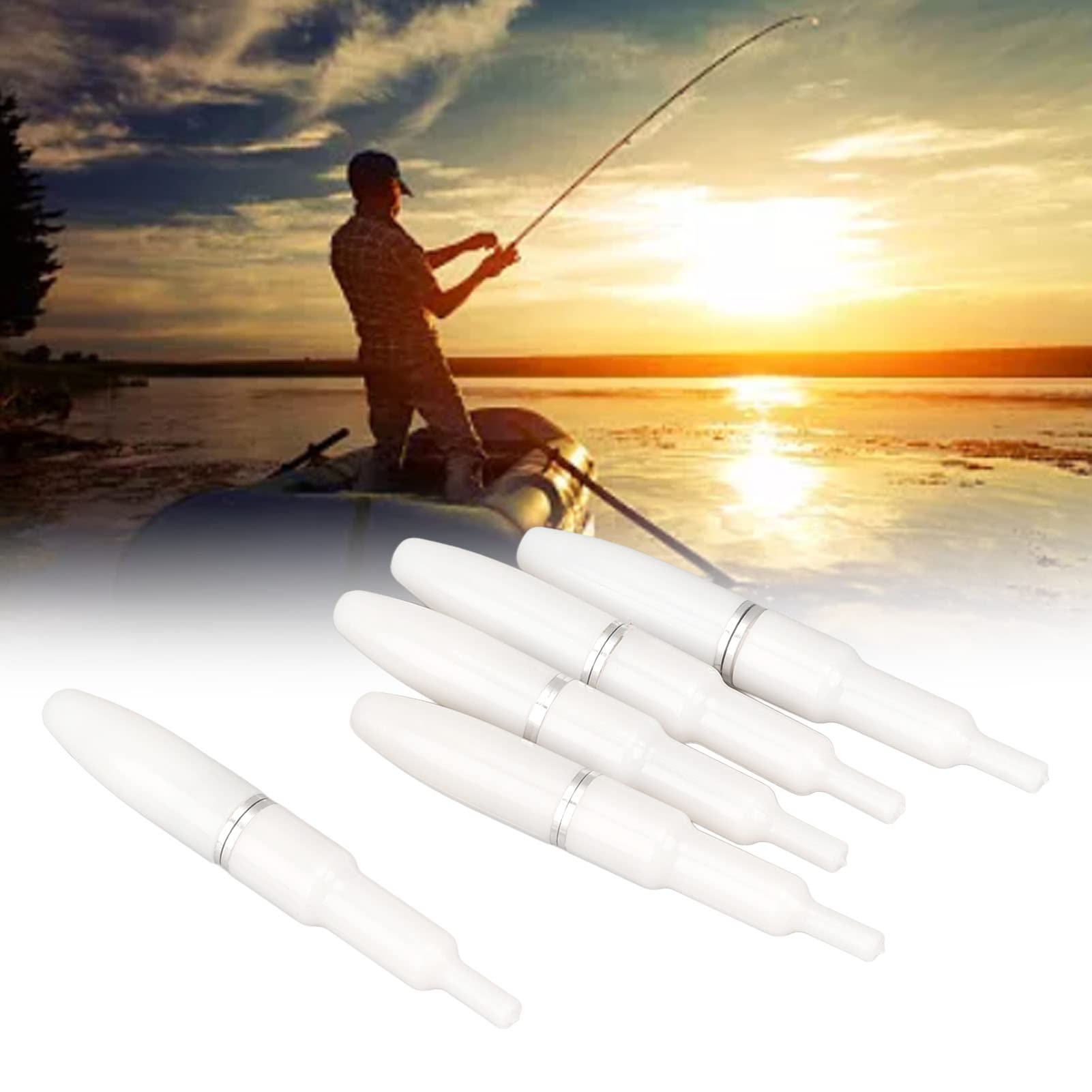 Topyond 5pcs Electronic Glow in The Dark Stick, Led Night Fishing Drift Tail Light, Super Bright Light, Suitable for Freshwater and Seawater