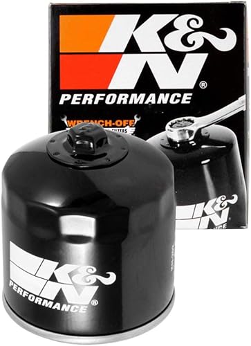 K&N Filtro de aceite de motocicleta: Alto rendimiento, Premium, diseñado para ser utilizado con aceites sintéticos o convencionales, tuerca de llave