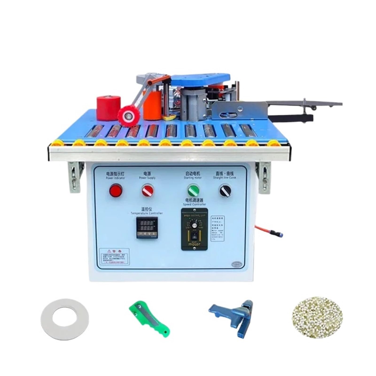 Manual Edge Bander Straight/Curve Portable Banding Machine Woodworking PVC Cut Itself Tool Speed and Efficiency Improvement(Package 8)