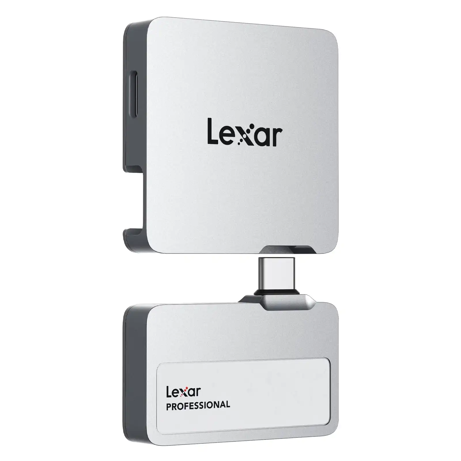Lexar Professional Go Portable SSD mit HUB 1TB, ultrakompakt, unterstützt Apple ProRes, bis zu 1050MB/s Lesen und 1000MB/s Schreiben, USB 3.2 Gen 2, für iPhone 15/16, Silber