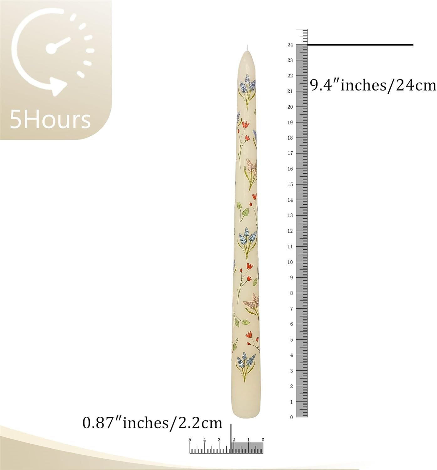 4pcs Dripless Taper Candle Meditation Candles,20 Minute Mini Prayer Candlestick Pure Beeswax Candles with Brass Candle Holder for Yoga & Spiritual Rituals