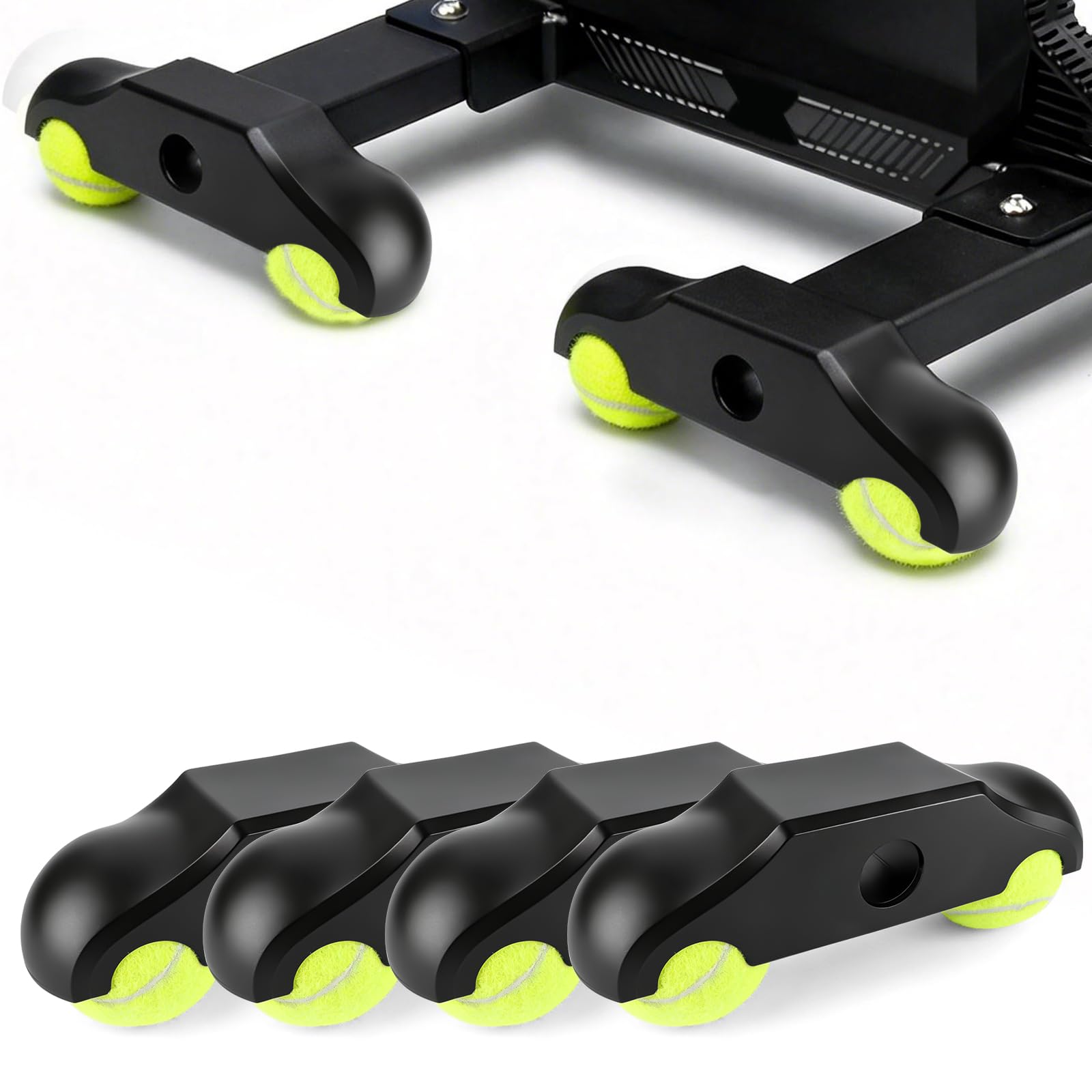 4 Pack Rocker Plate Feet, Tennis Ball Feets Compatible with Wahoo Kickr Core 2, Indoor Cycling Trainer,Portable Rocker Plate Bicycle Trainer, Indoor Cycling Snap Rocker Feet Adapter with 8 Tennis Ball