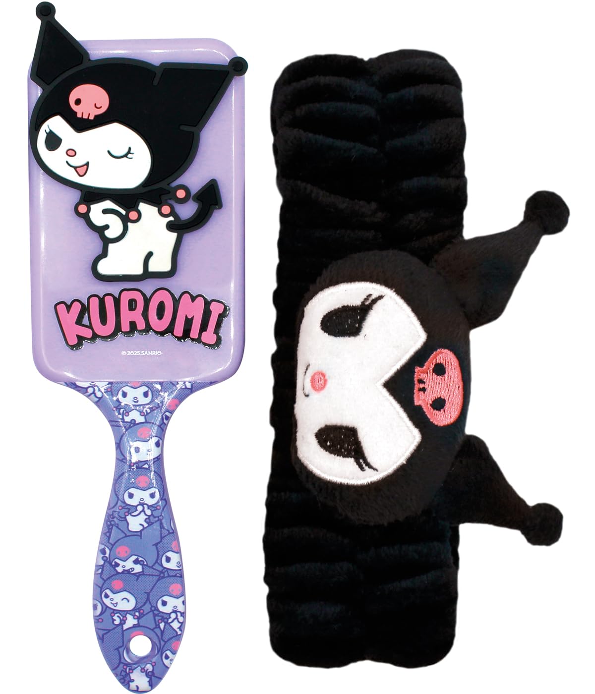 Joy Toy - Kuromi zestaw szczotka i pluszowa opaska na włosy - w opakowaniu prezentowym