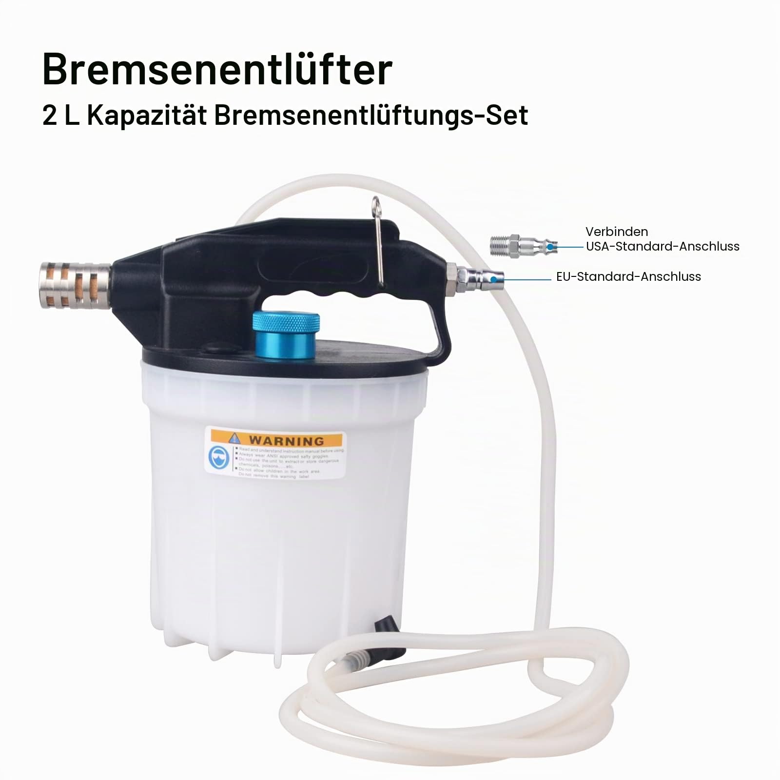 DAYUAN 2L Bremsenentlüftungsgerät Druckluft Bremsflüsigkeitsentlüftungs Set