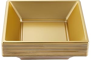 N9R 50 Gold Square Plastic Serving Bowls