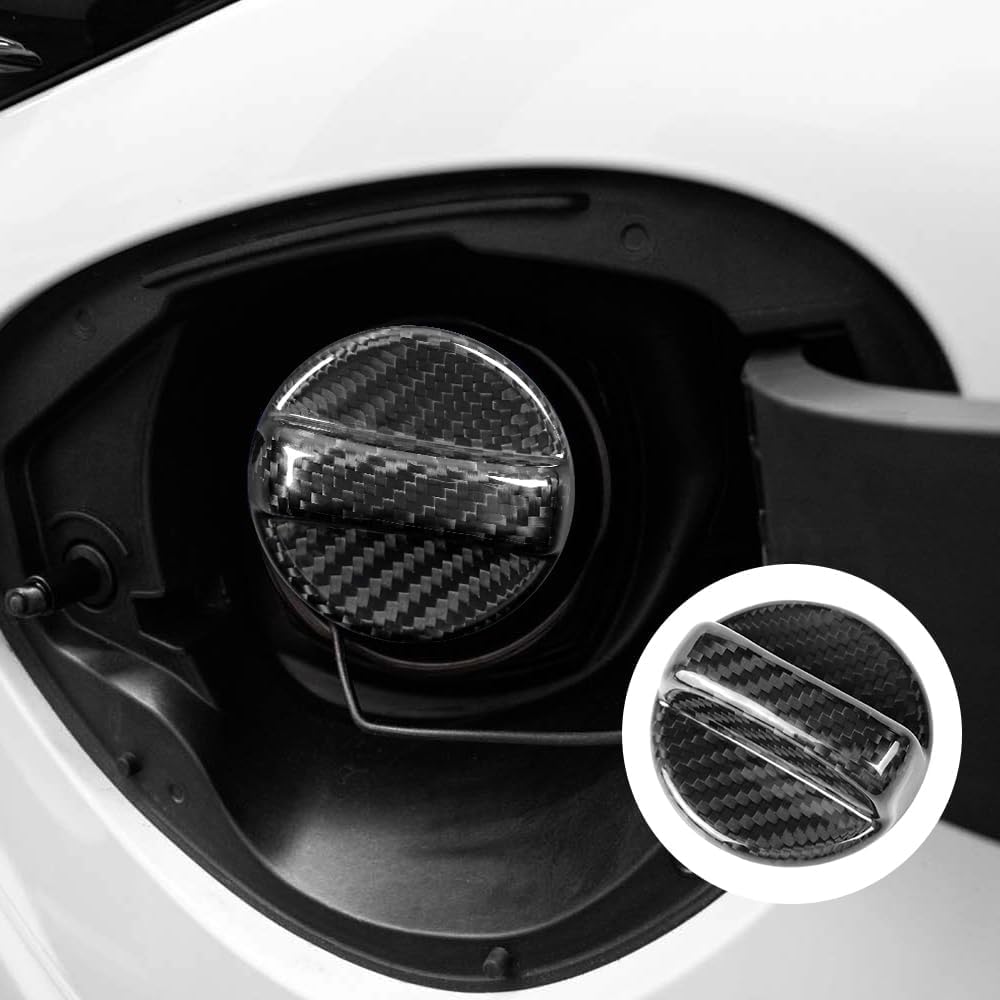 Real Carbon Fiber For Toyota/Subaru Universal Interior Fuel Tank Trim cover Compatible with Subaru/Toyota Accessories (Black)