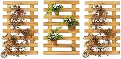 Kit 3 Floreira Treliça Madeira 60x40 Jardim Vertical Horta