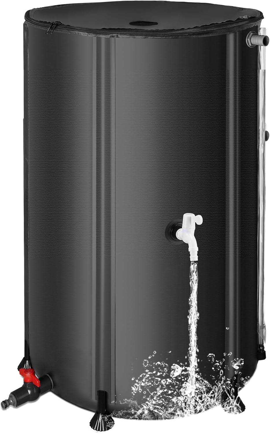 Collapsible Rain Barrel Water Collection System - 100 Gallon Portable Water Storage Tank,Foldable Rainwater Collect System Downspout, Water Catcher Container with Filter, Spigots&Overflow Kit
