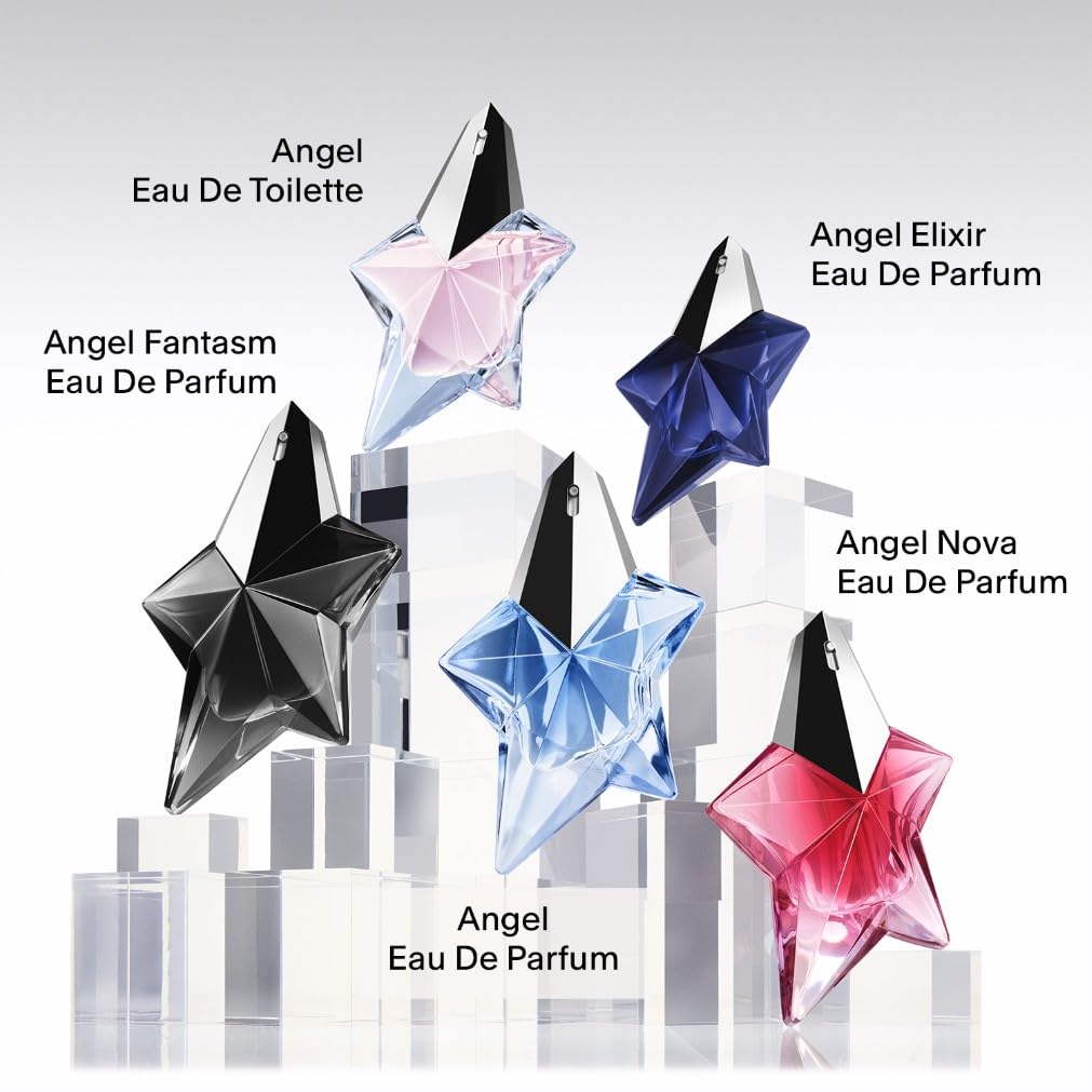 MUGLER Angel Eau de Parfum, Perfume para Mujer, Aroma Gourmand con Notas de Ámbar, Fragancia fascinante, Recargable, 50 ml
