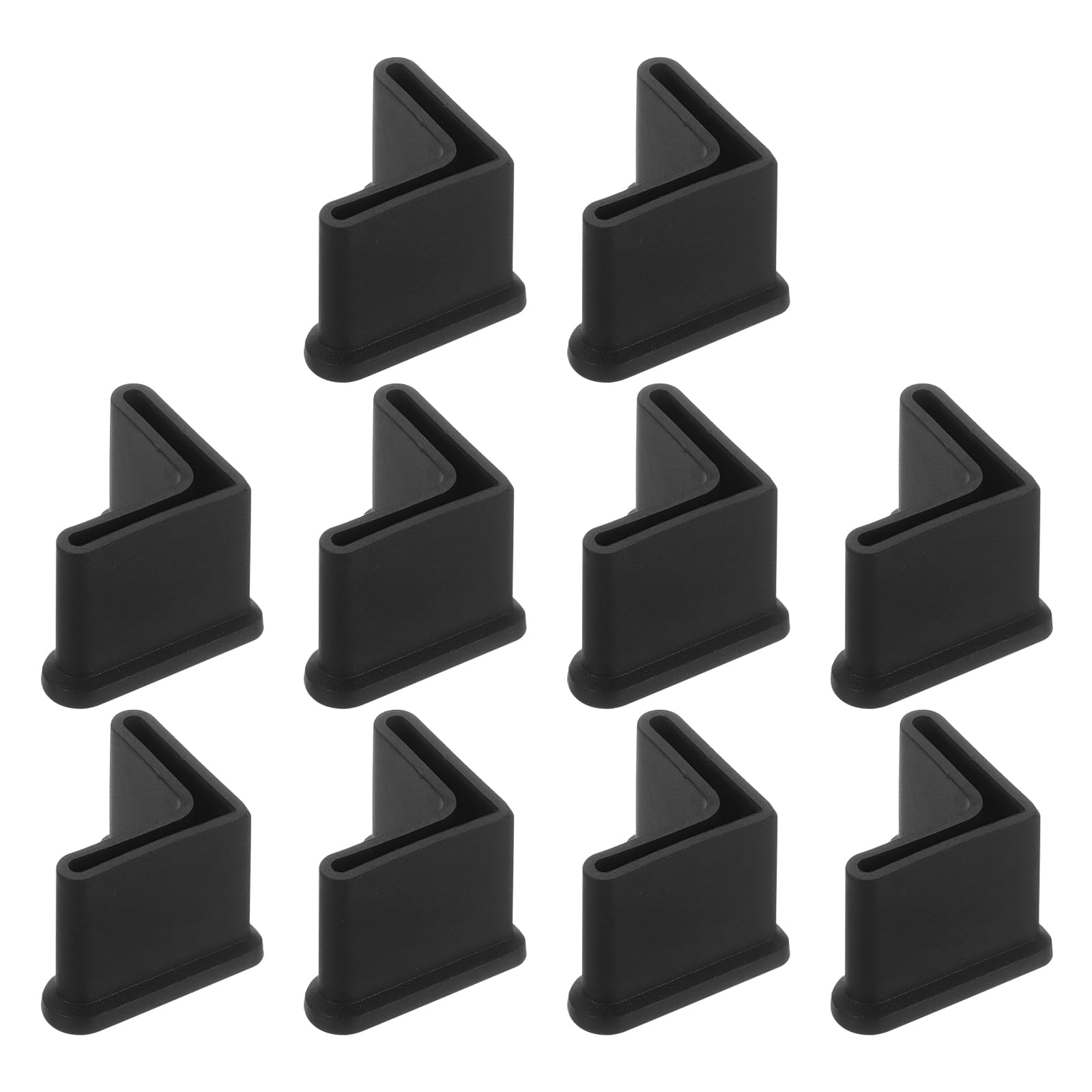 uxcell 10Pcs L Shape Leg Pads, 1.18" x 1.18"(30 x 30mm) Furniture Leg Cover Protectors L Shaped PVC Furniture Angle Iron Caps, Black