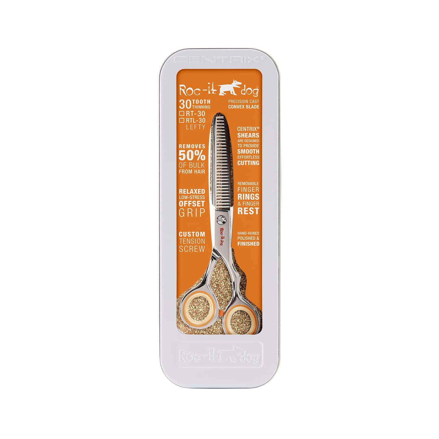 Cricket Centrix Roc-It Dog RT 30 Hair Cutting Scissors - Thinning Professional Hair Scissors for Thinning, Texturizing, Removing Bulk, Barber Supplies Shears