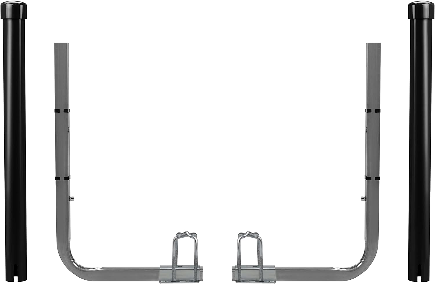 JY PERFORMANCE Boat Trailer Guide-ons, 40"/48" Adjustable, 2PCS Rustproof Electro-Galvanized Steel Trailer Guide ons, Trailer Guides with Black PVC Pipes, for Ski Boat, Fishing Boat, Sailboat Trailer