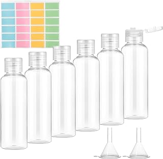 Travel Bottle Set, Romon 100ml Travel Bottles for Filling Travel Set with Small Funnel Travel Bottles for Filling Plastic Bottles Empty Flight Bottle Travel Set Cosmetics Empty Travel Bottles