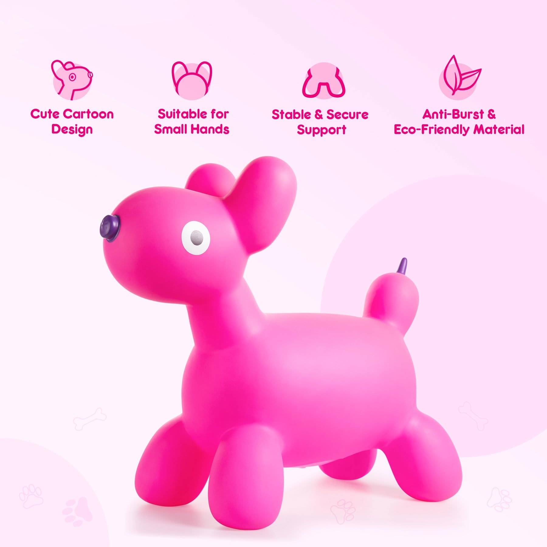 U&C Palnet Animal Hopper Dog Bouncy Dog Ride on Toy for Kids 18 Months -6 Years - Image 3