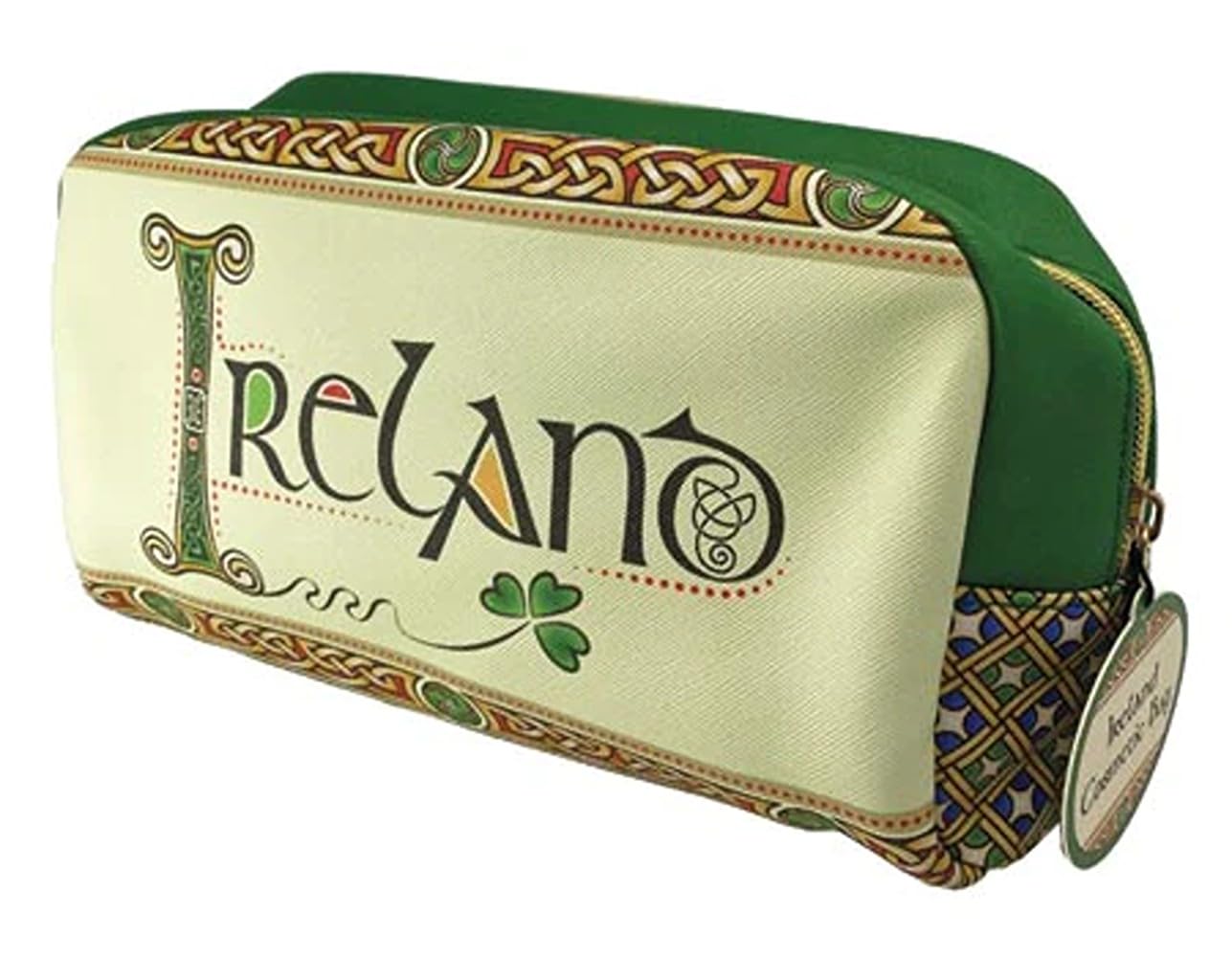 Ireland Cosmetic Bag Shamrock Makeup and Accessories Travel Organizer St Patrick's Day Gift 9.05"", green