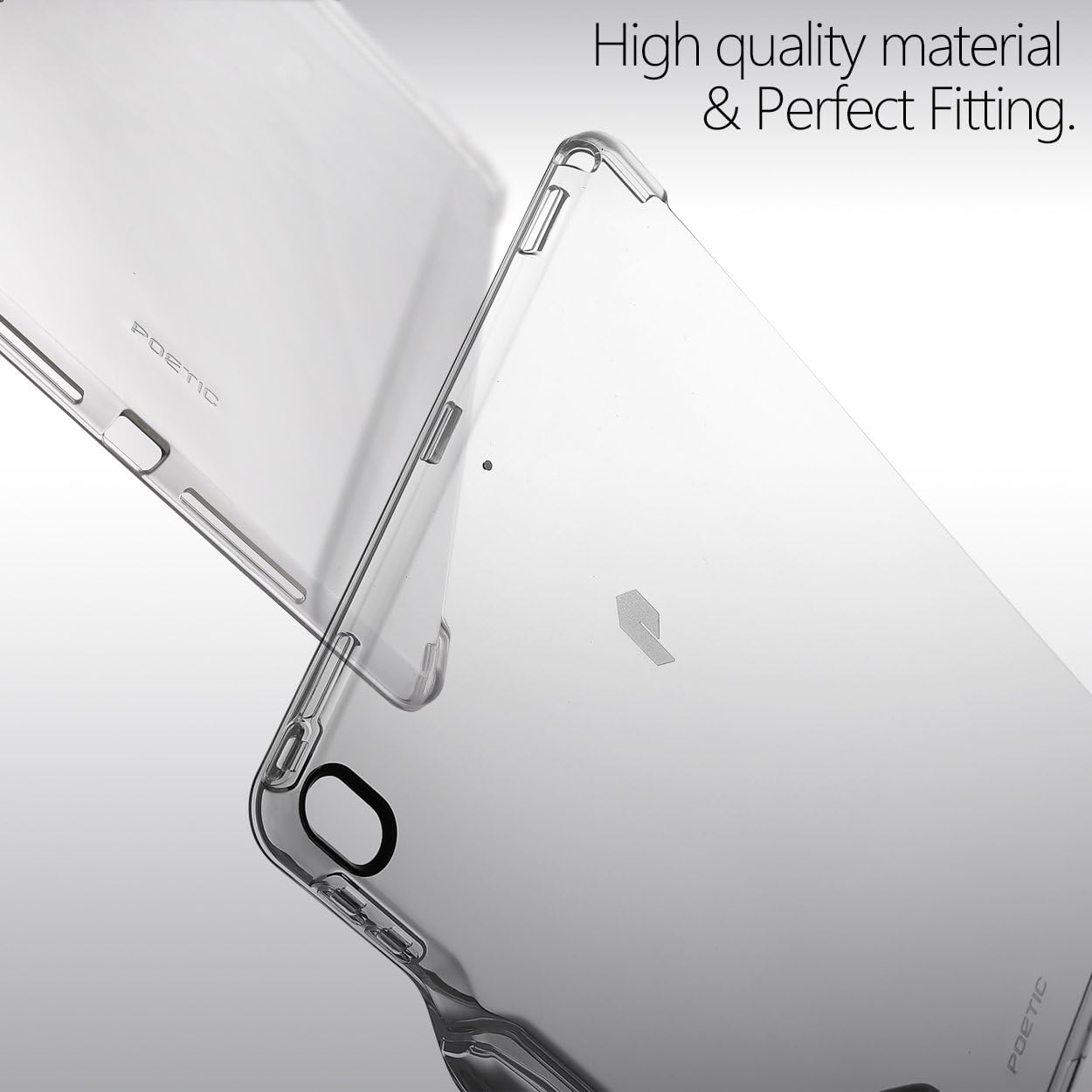 iPad Air 3 Case (10.5 Inch, 2019), iPad Pro 10.5 Case, Poetic Flexible Soft Transparent TPU Clear Back Cover with Pencil Holder, Compatible with Smart Keyboard and Smart Cover, Lumos, Clear
