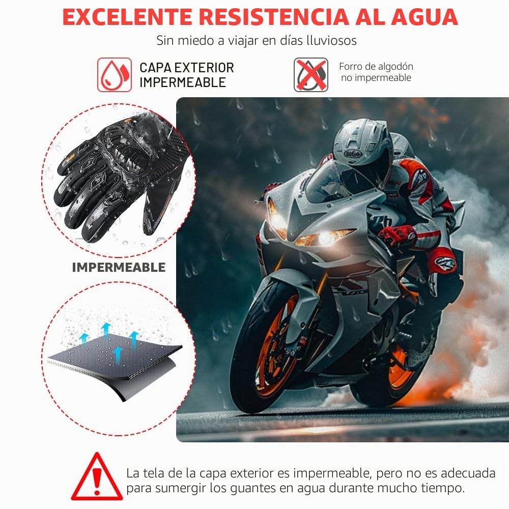 Guantes de motocicleta, resistentes al viento, impermeables, guantes de moto para mujer, guantes de equitación para pantalla táctil, guantes de motocross, invierno para mujer