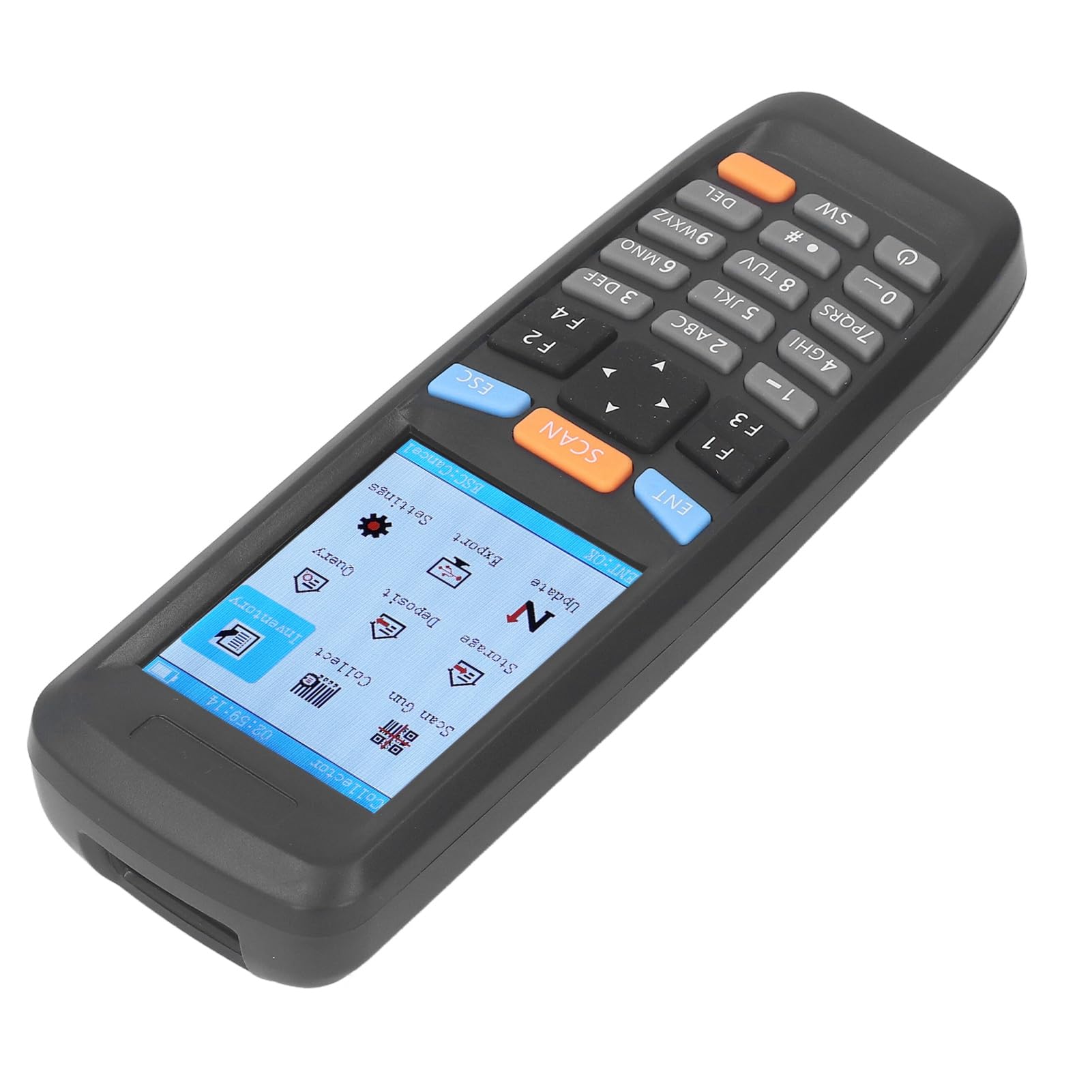 Escáner de Código de Barras Inalámbrico, Pantalla LCD de 2,8 Pulgadas, Espacio de Datos de 16 MB, Lector de Código de Barras Multifuncional, Carcasa de ABS para Entrega Urgente