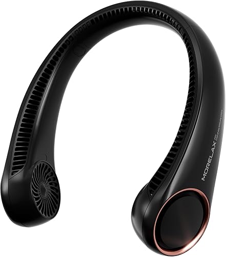 Ventilador de cuello portátil recargable, ventilador personal de enfriamiento de cuello, ventilador manos libres sin aspas, ultra silencioso, 3