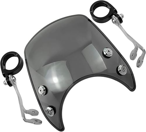 HCmotorku Parabrisas de motocicleta con soporte de horquilla de 1.535-1.614 in apto para Harley Sportster XL 883 1200 48 72 2004-2023 humo