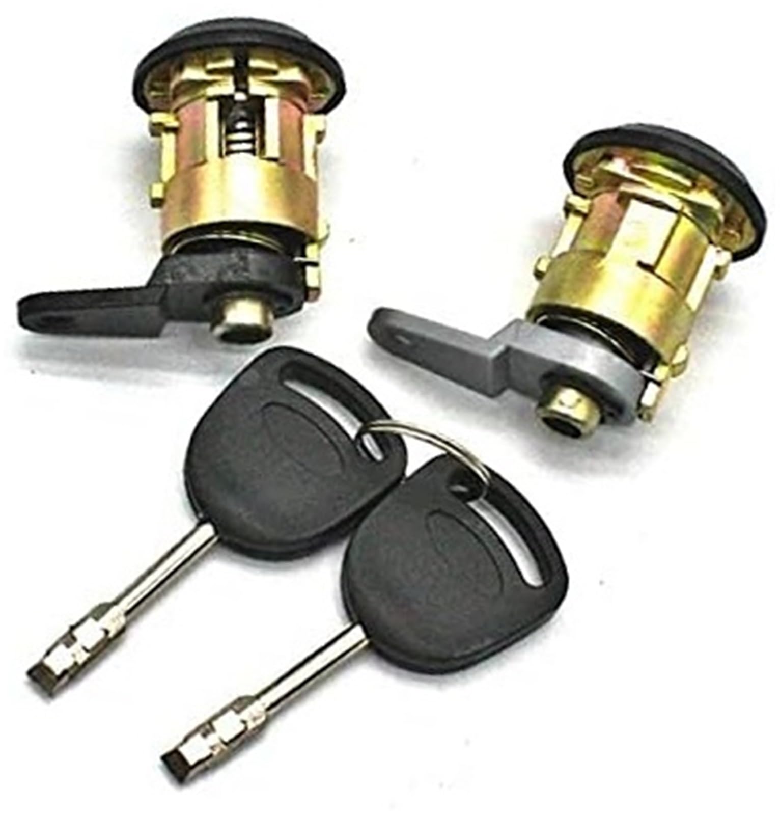 Szwaldaper auto Door Lock Latch 1 Set Front Door Lock Barrel Keys, for Ford, for Fiesta 1995-2002, for Ka 1996-2008 Courier, for Escort 1995-2001