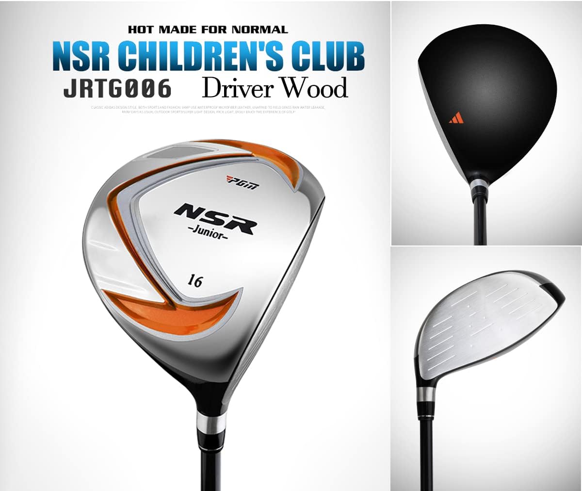 PGM Junior Golf Club Complete Set Includes Driver, Hybrid, 7, 9, Wedge Irons, Putter, Stand Bag Right Handed for Children Kids, 6 Pieces Youth Golf Clubs with 2 Headcovers for Boys & Girls